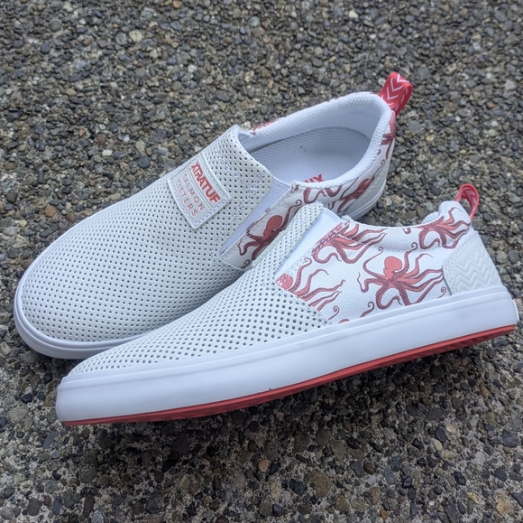 Xtratuf Shoes - Xtratuf Salmon Sisters White Octopus Print Slip On Deck Shoes